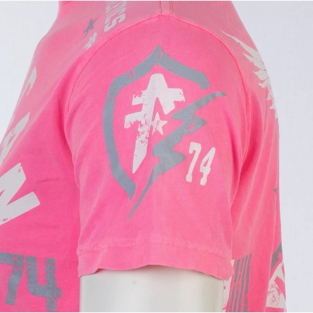 AMERICAN FIGHTER Men's T-Shirt MADISON Athletic Biker GYM Pink MMA - Picture 8 of 10